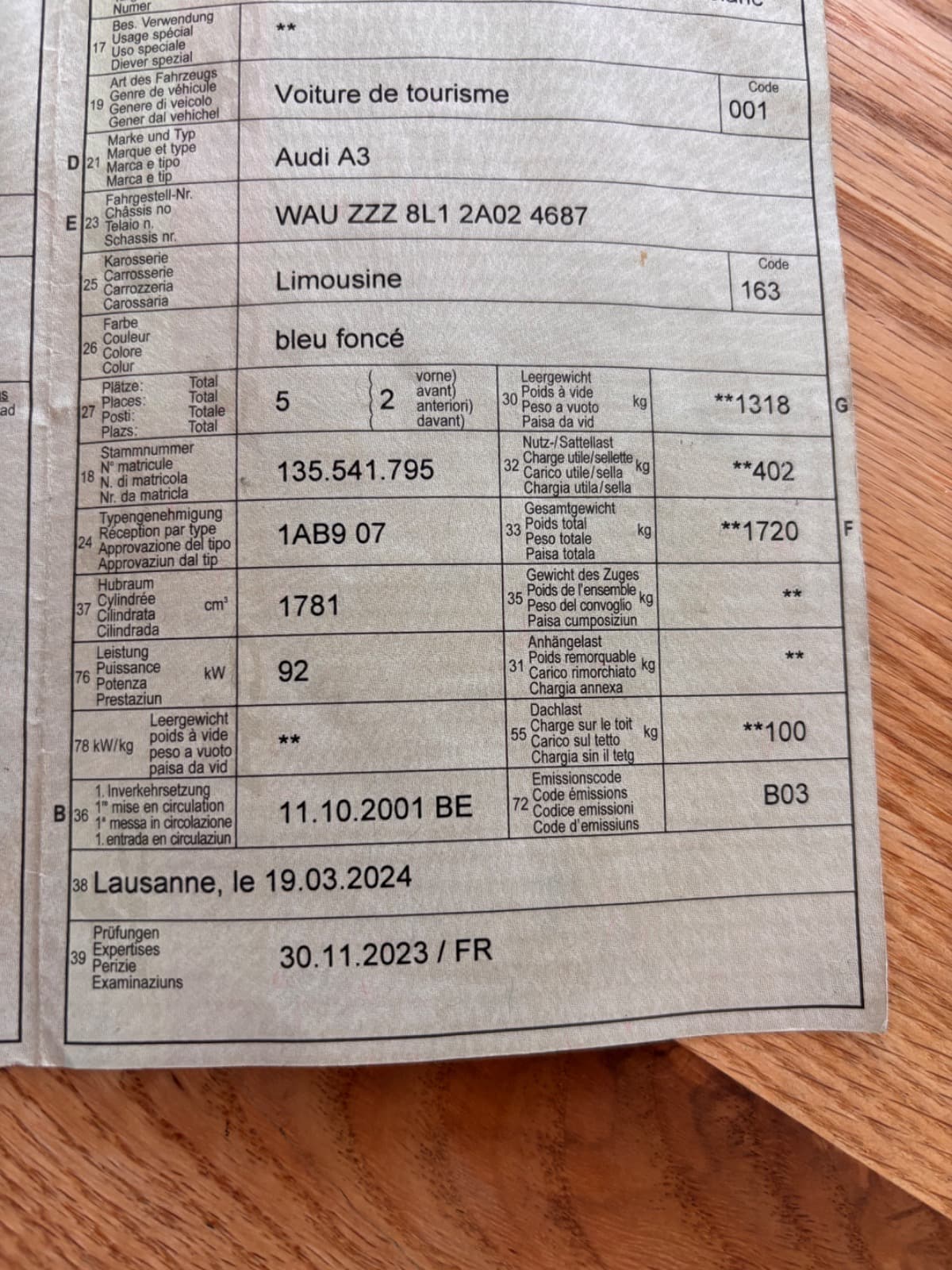 Audi A3 1.8 2001 245'000 km roulant véhicule pour export Vallorbe Suisse romande Drive ON SA — photo 6