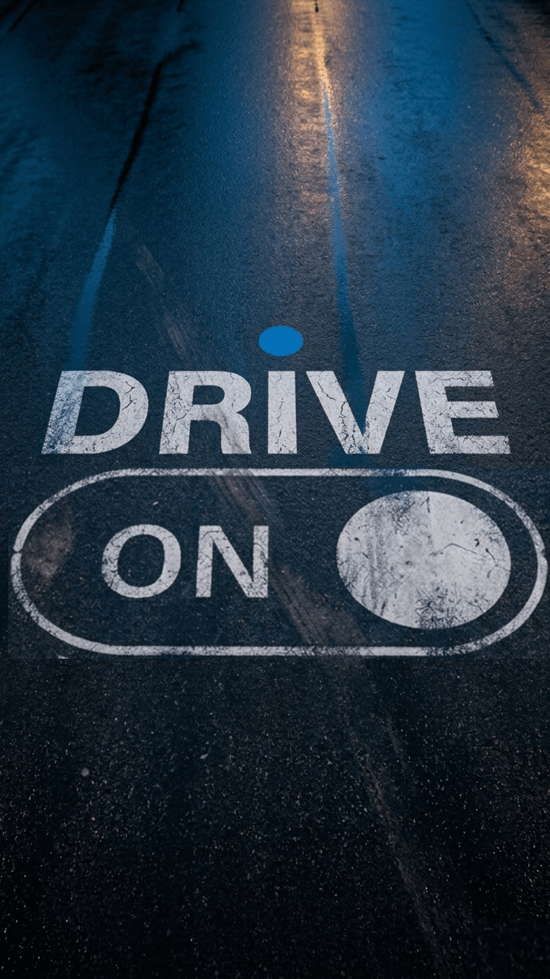 Drive ON SA logo peint au sol asphalte - location voiture sans caution